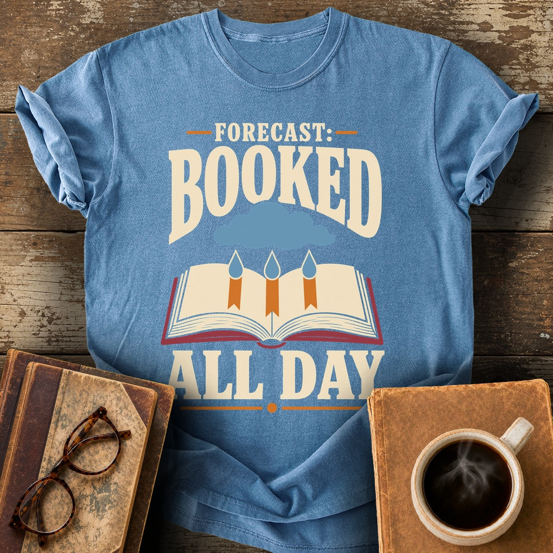 Forecast: Booked All Day Tee - blue jean shirt mockup