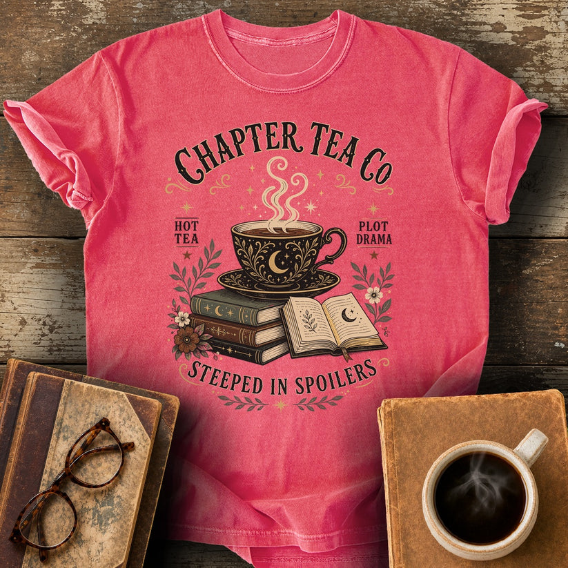 Chapter Tea Co Steeped In Spoilers T-Shirt - watermelon shirt mockup