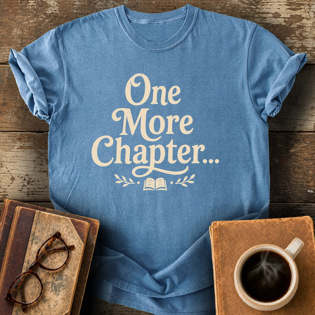 One More Chapter Tee - blue jean shirt mockup