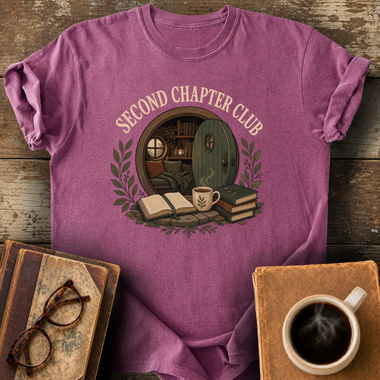 Second Chapter Club Tee - berry shirt mockup