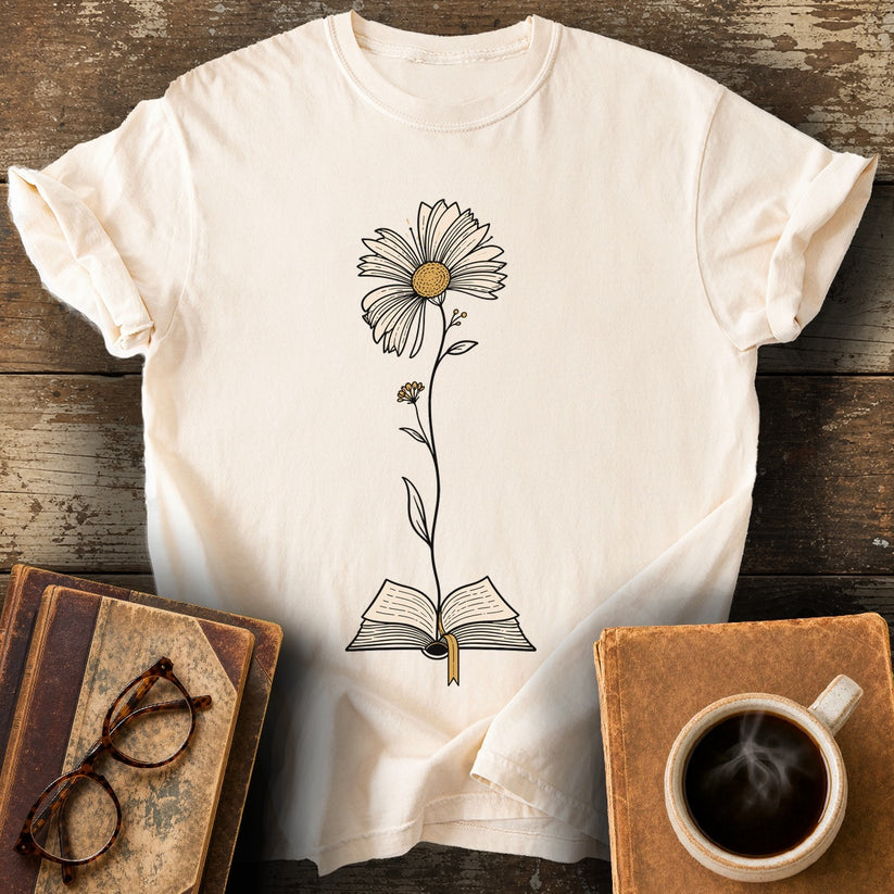 Book Bloom Tee - ivory shirt mockup