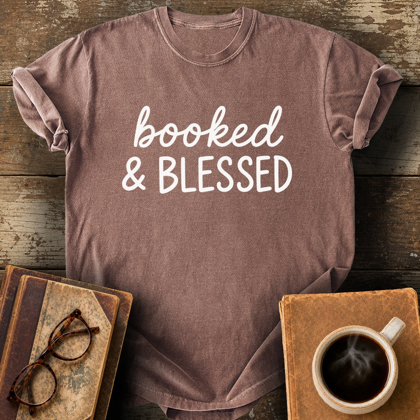 Booked and Blessed Tee - espresso shirt mockup