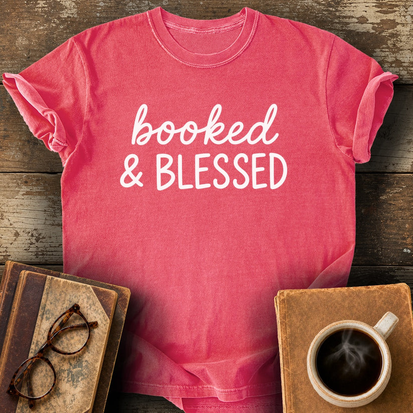 Booked and Blessed Tee - watermelon shirt mockup