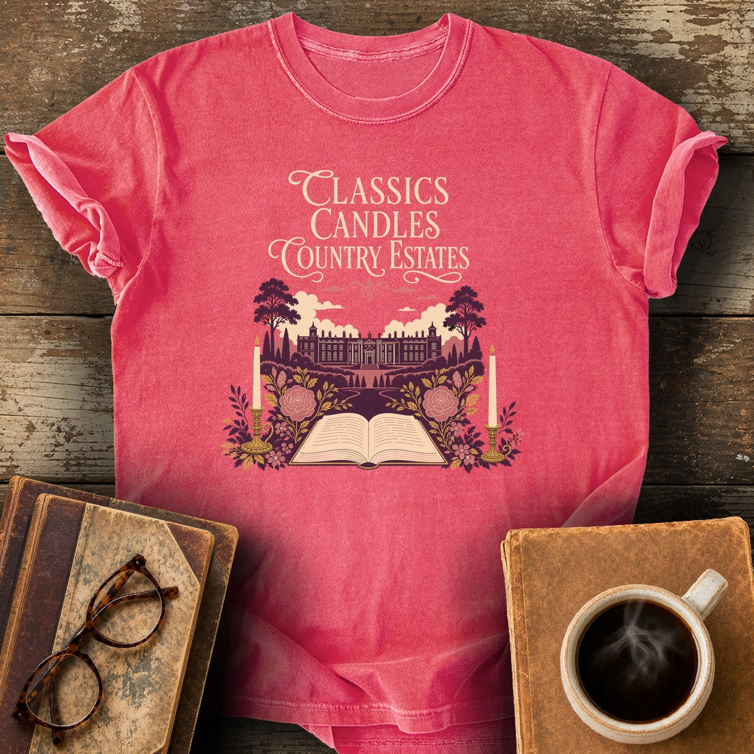 Classics, Candles & Country Estates Tee - watermelon shirt mockup