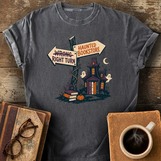 Right Turn: Haunted Bookstore Tee