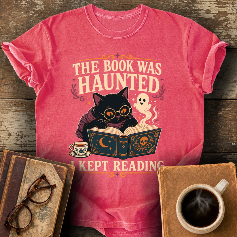 The Book Was Haunted, I Kept Reading Tee - watermelon shirt mockup