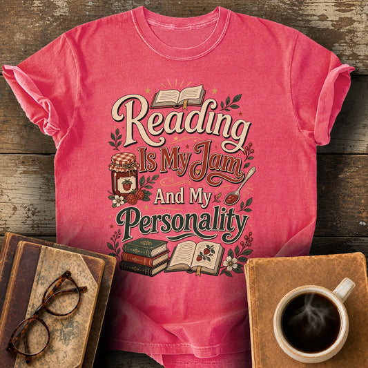 Reading Is My Jam And My Personality T-Shirt - watermelon shirt mockup