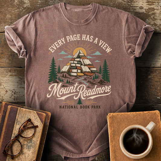 Every Page Has A View T-Shirt - espresso shirt mockup