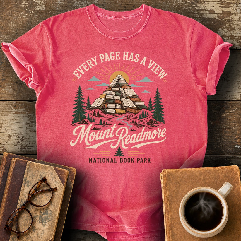 Every Page Has A View T-Shirt - watermelon shirt mockup