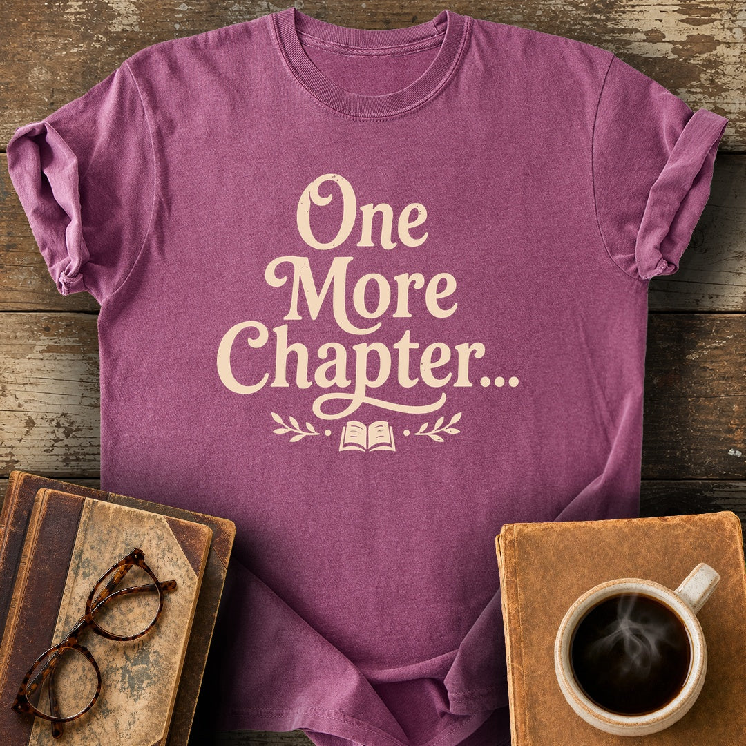 One More Chapter Tee - berry shirt mockup