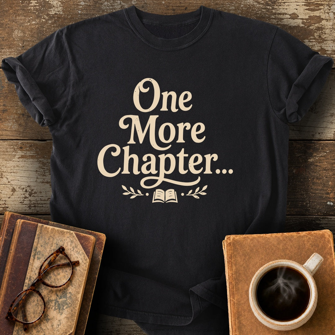 One More Chapter Tee - black shirt mockup