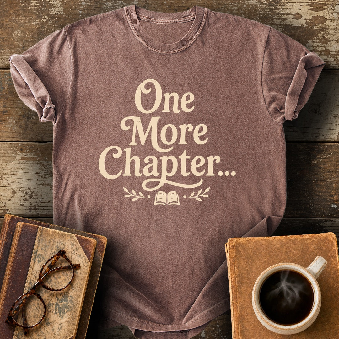 One More Chapter Tee - espresso shirt mockup
