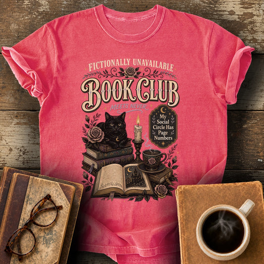 Black Cat Book Club Tee - watermelon shirt mockup