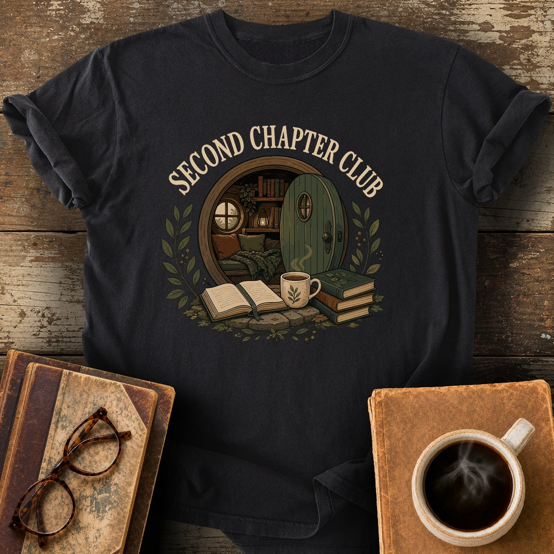 Second Chapter Club Tee - black shirt mockup