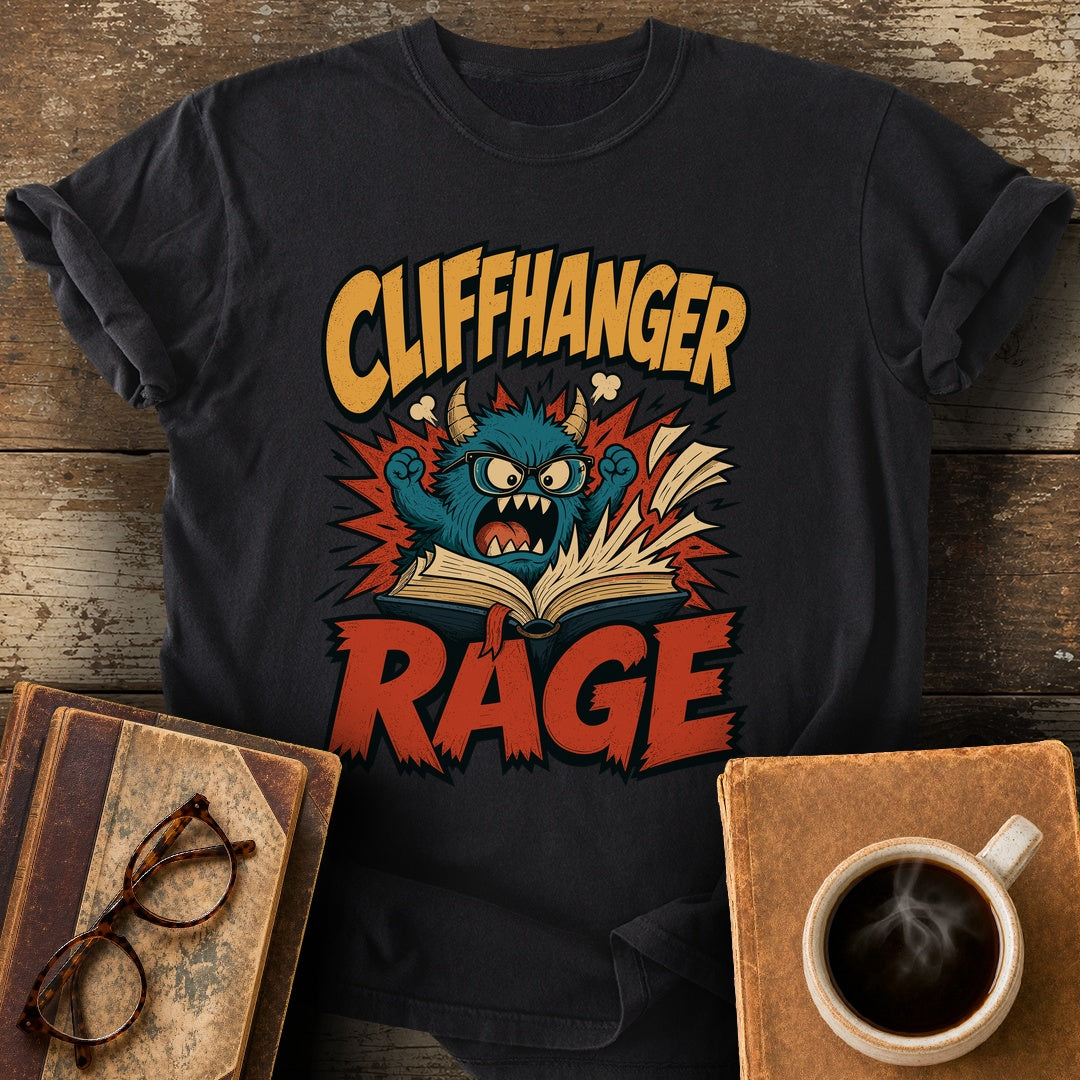 Cliffhanger Rage Tee - black shirt mockup