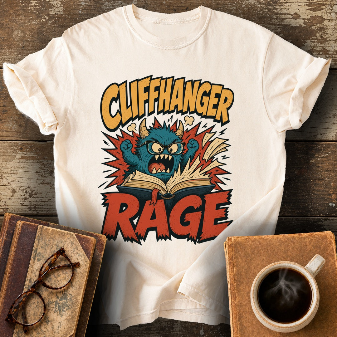Cliffhanger Rage Tee - ivory shirt mockup