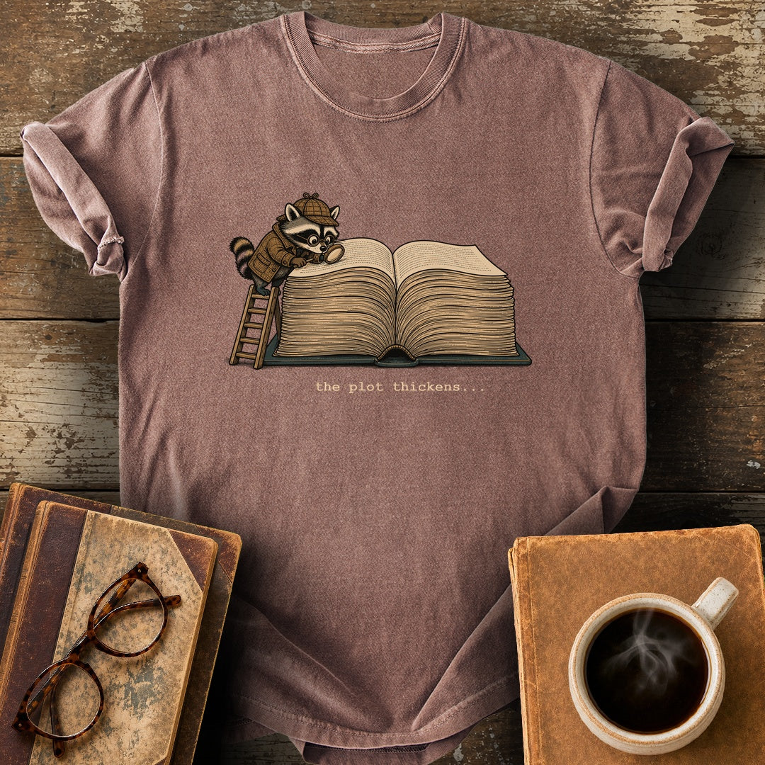 The Plot Thickens Tee - espresso shirt mockup