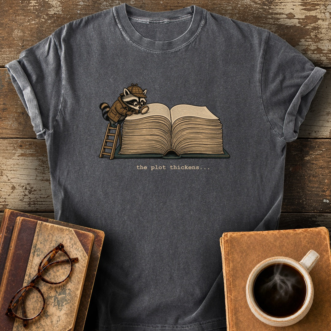 The Plot Thickens Tee - pepper shirt mockup