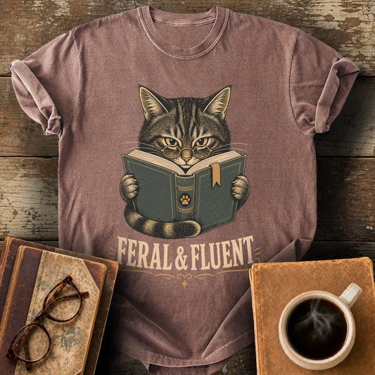 Feral and Fluent Tee - espresso shirt mockup