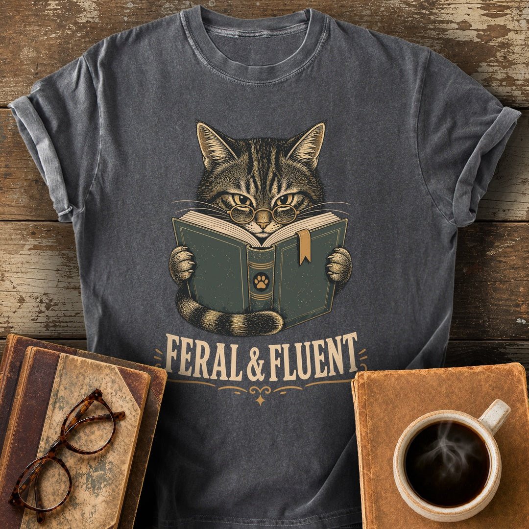 Feral and Fluent Tee - pepper shirt mockup