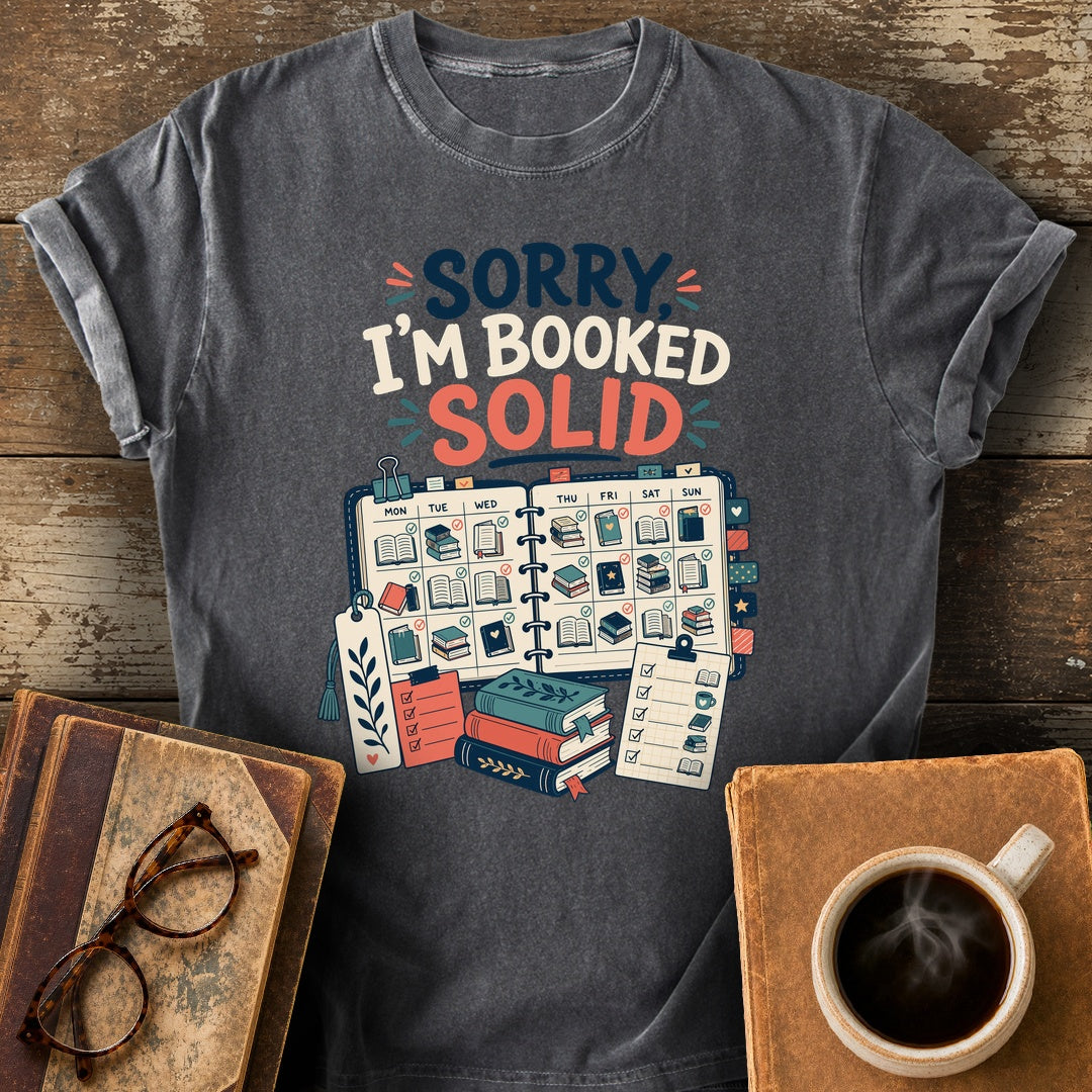 Sorry I'm Booked Tee - pepper shirt mockup