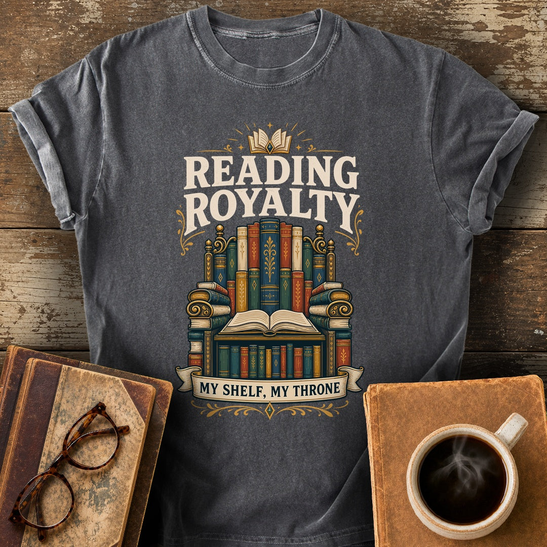 Reading Royalty My Shelf My Throne Tee - pepper shirt mockup