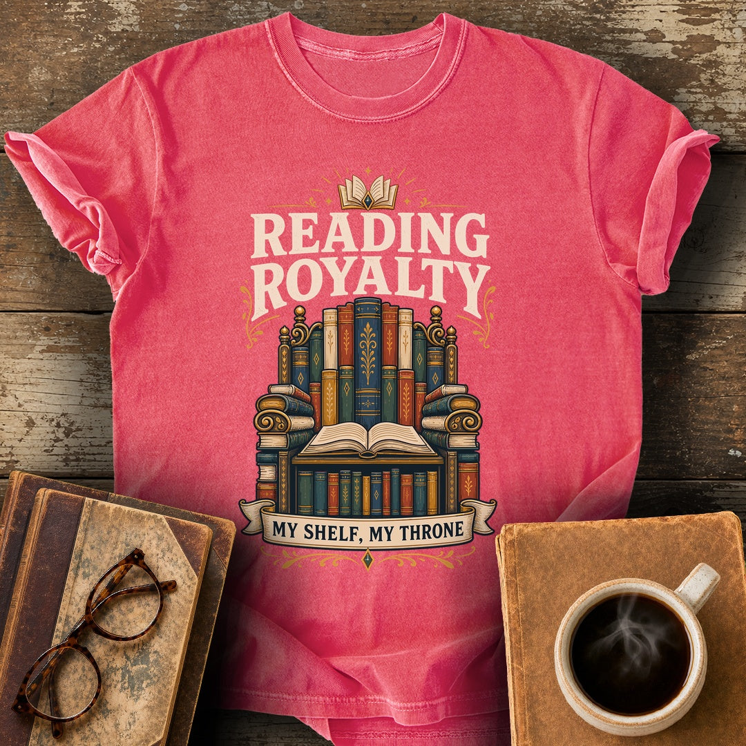 Reading Royalty My Shelf My Throne Tee - watermelon shirt mockup