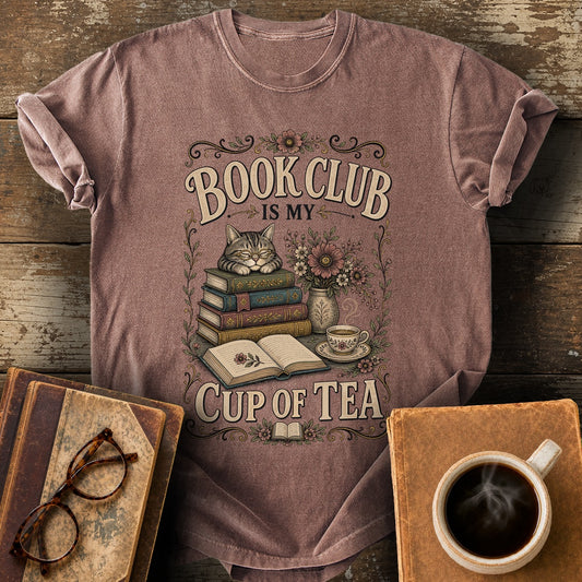 Book Club Cup of Tea Tee - espresso shirt mockup