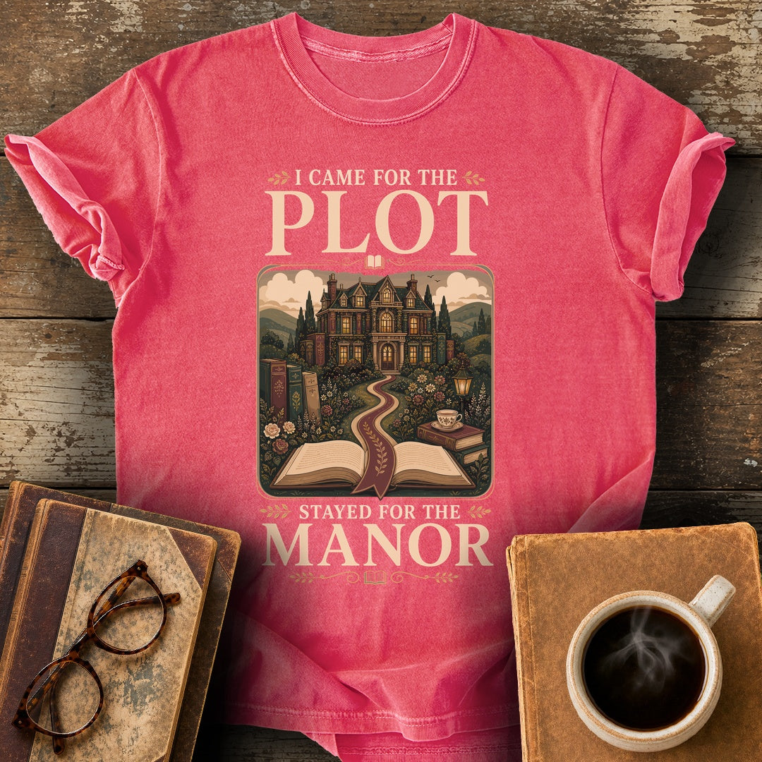 Came for the Plot Stayed for the Manor Tee - watermelon shirt mockup
