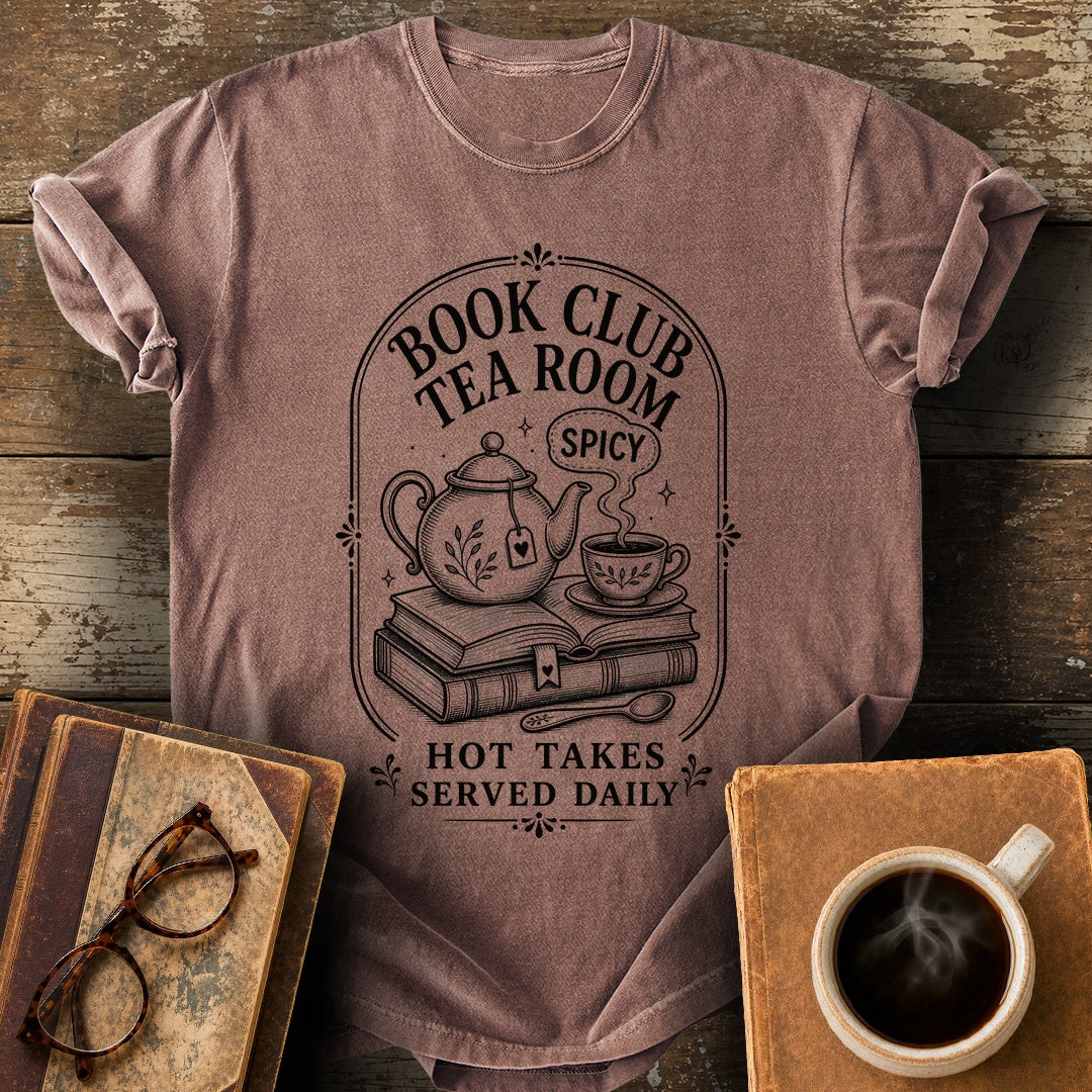Book Club Tea Room Tee - espresso shirt mockup