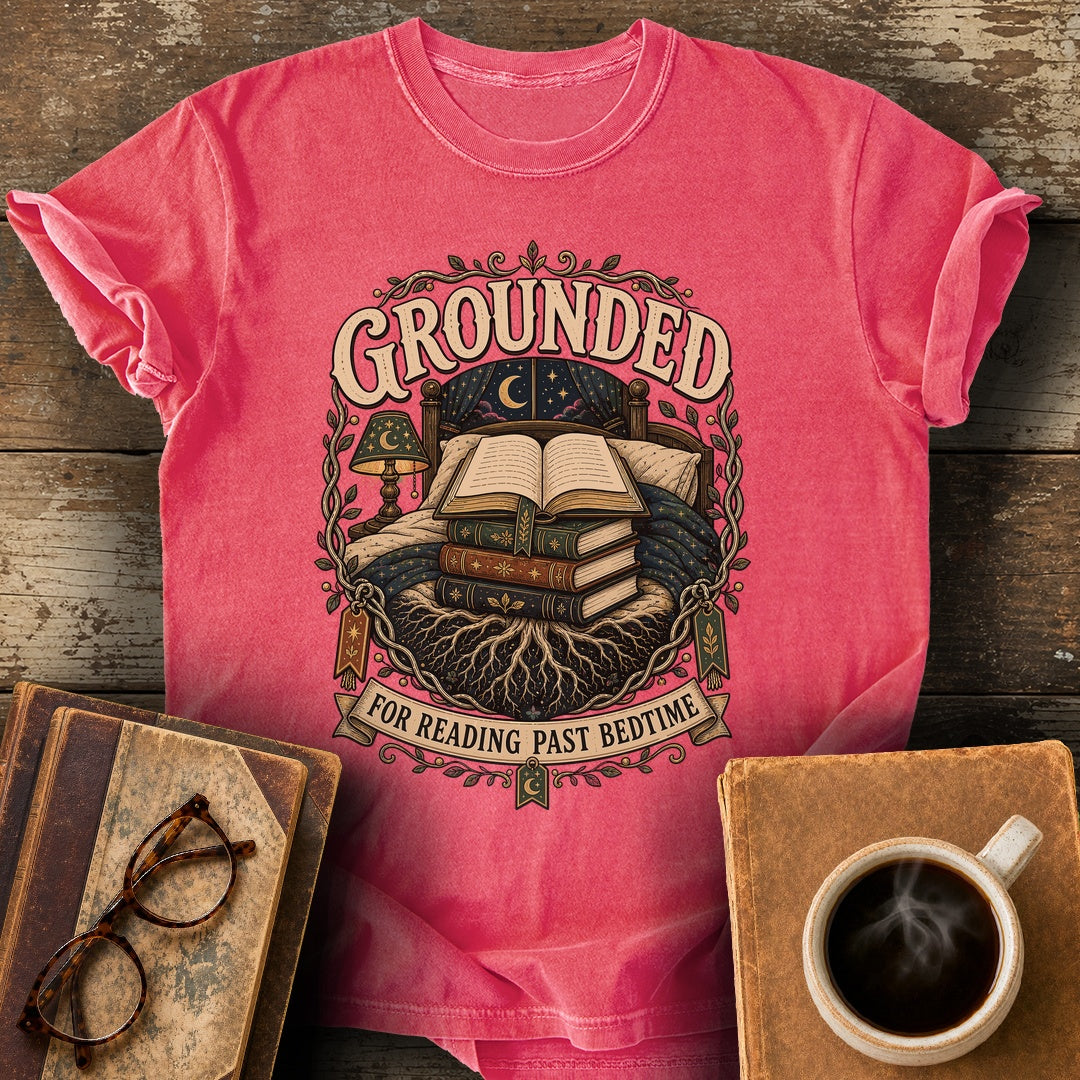Grounded for Reading Past Bedtime Tee - watermelon shirt mockup