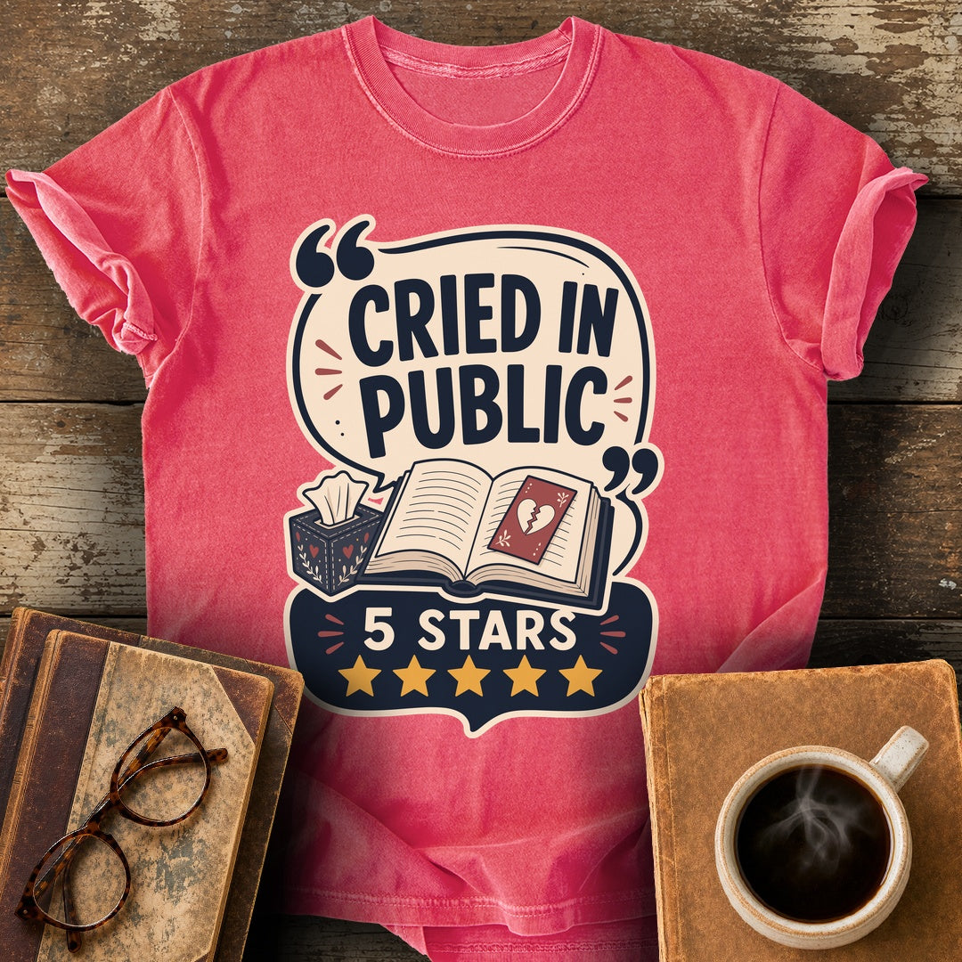 Cried in Public Five Stars Tee - watermelon shirt mockup