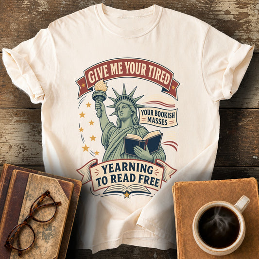 Your Bookish Masses Yearning to Read Free Tee - ivory shirt mockup
