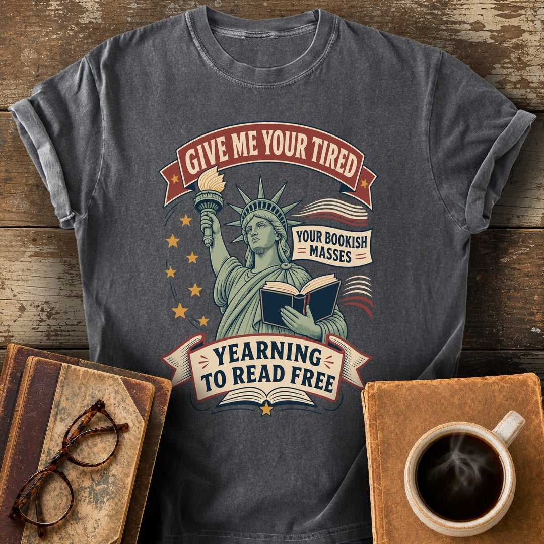 Your Bookish Masses Yearning to Read Free Tee - pepper shirt mockup