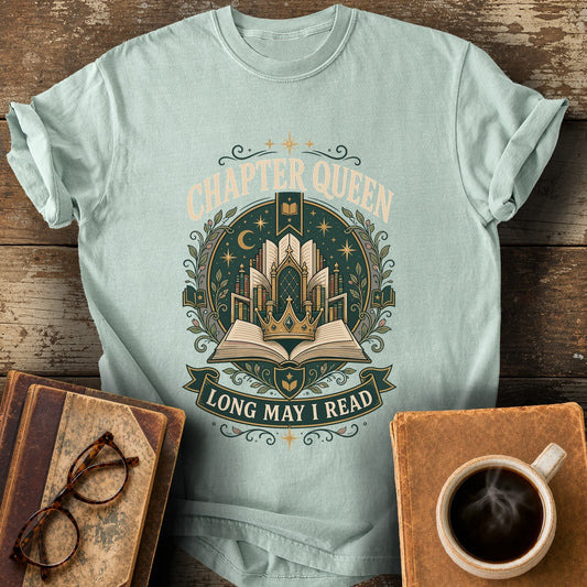 Chapter Queen Long May I Read Tee - bay shirt mockup