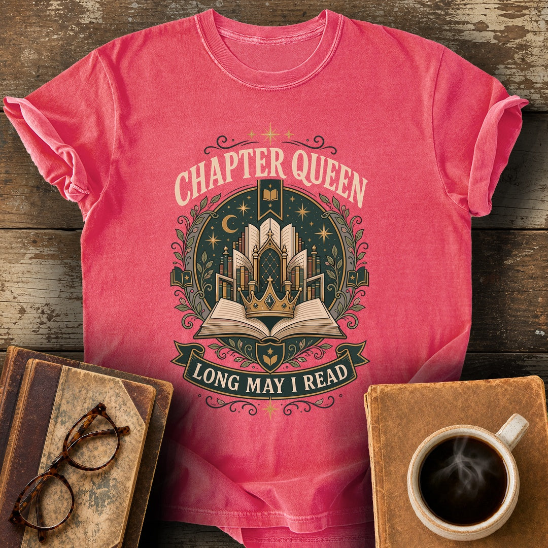 Chapter Queen Long May I Read Tee - watermelon shirt mockup