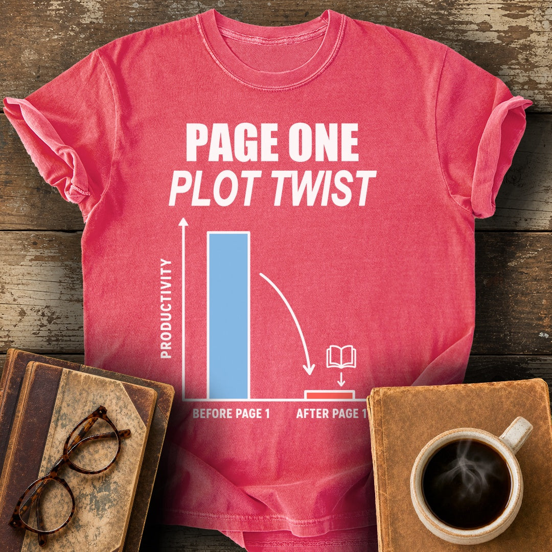 Page One Plot Twist Tee - watermelon shirt mockup