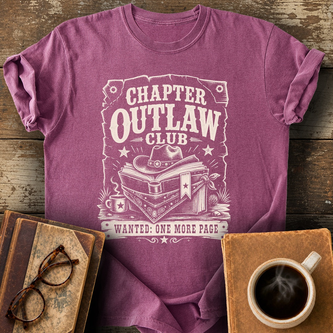 Chapter Outlaw Club Tee - berry shirt mockup