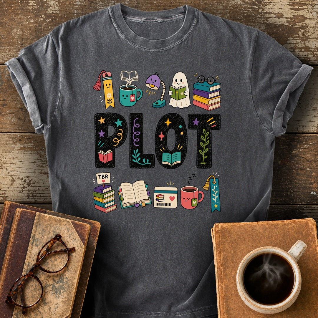 Plot Bookish Parade Tee - pepper shirt mockup