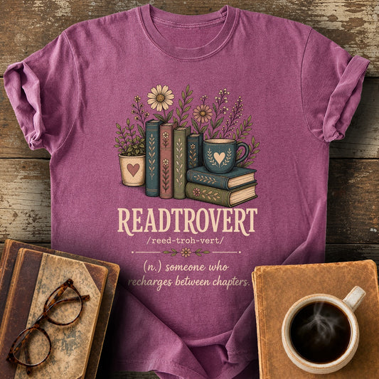 Readtrovert Botanical Definition Tee - berry shirt mockup