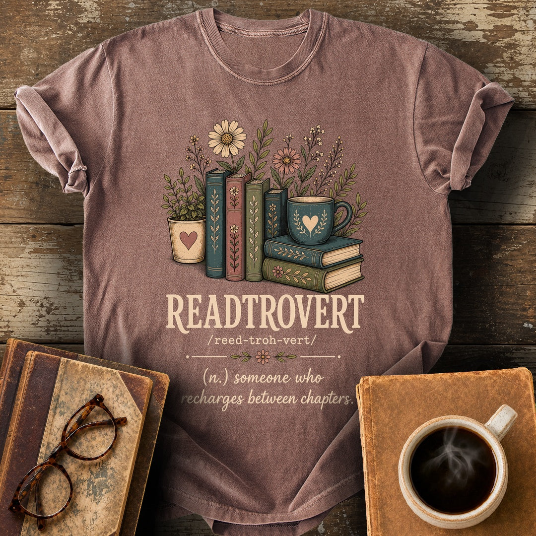 Readtrovert Botanical Definition Tee - espresso shirt mockup