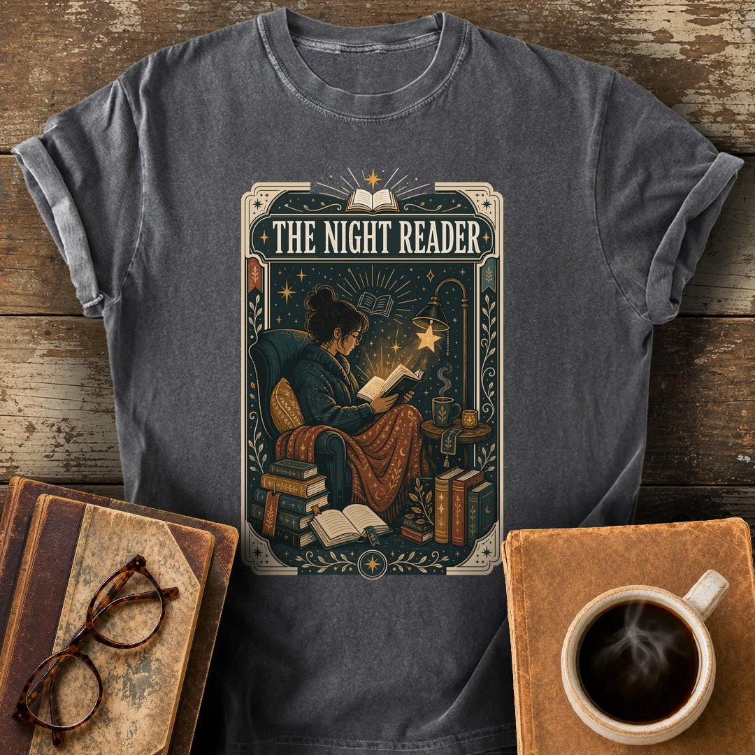 The Night Reader Tarot Tee - pepper shirt mockup