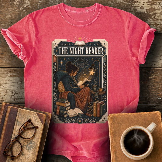 The Night Reader Tarot Tee - watermelon shirt mockup