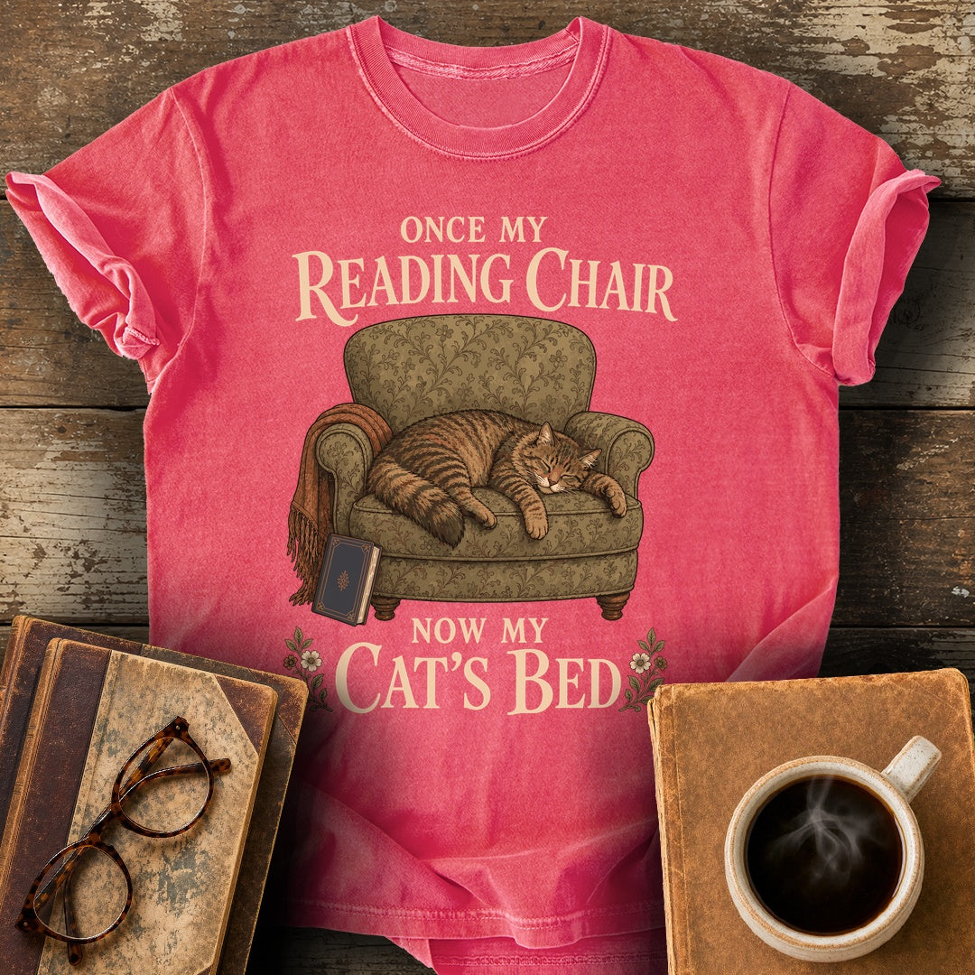 Once My Reading Chair, Now My Cat's Bed Tee - watermelon shirt mockup