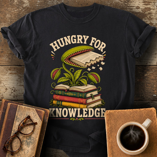 Hungry for Knowledge Tee - black shirt mockup