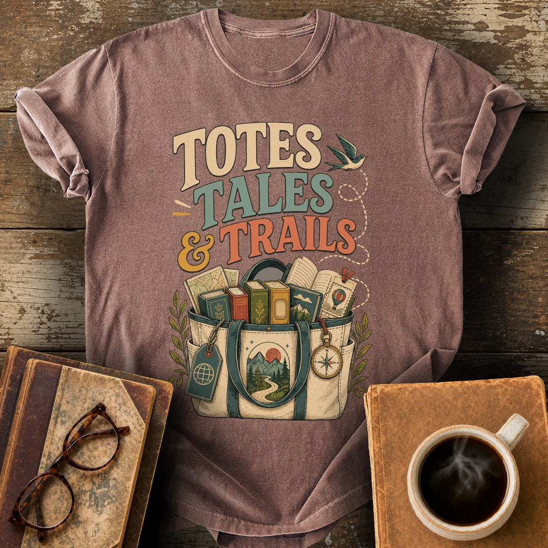 Totes Tales and Trails Tee - espresso shirt mockup