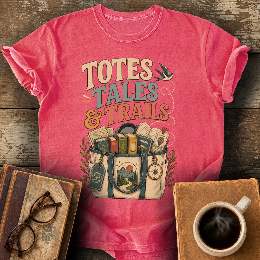 Totes Tales and Trails Tee - watermelon shirt mockup