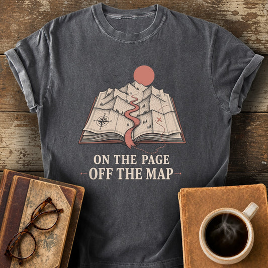 On the Page Off the Map Tee - pepper shirt mockup