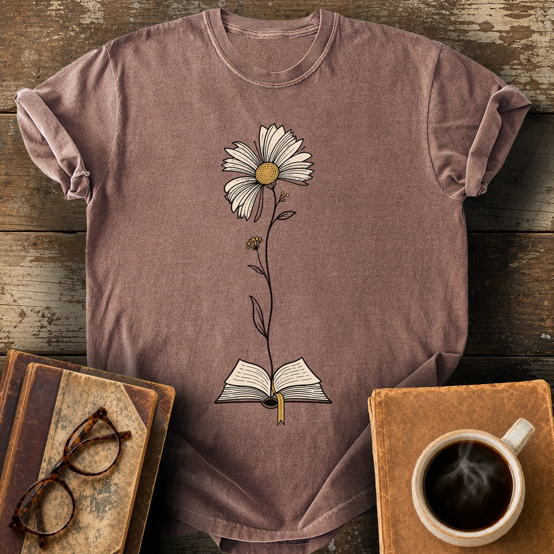 Book Bloom Tee - espresso shirt mockup