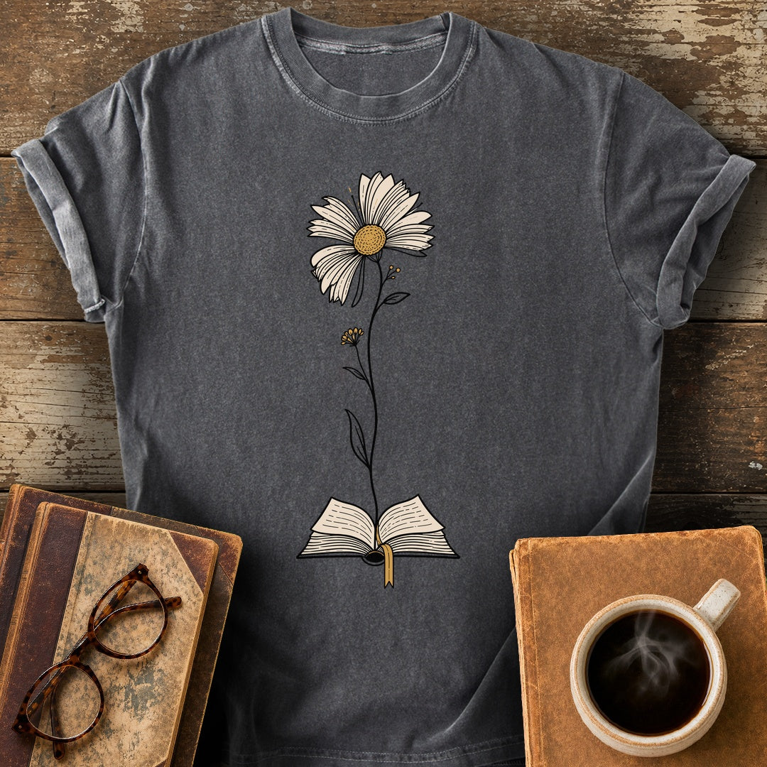 Book Bloom Tee - pepper shirt mockup